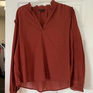 Rust Swiss Dot J. Crew Top